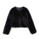 Fongt Women's Clothing 2025 Autumn And Winter Multi-Colored Artificial Fur Short Jacket Jacket Women E48063