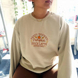 Embroidered Pumpkin Spiced Latte Jumper Sweatshirt-Outfit