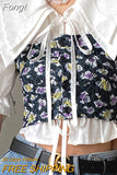 Elegant Floral Blouse Women Kawaii Vintage Sweet Casual Puff Sleeve Blouse Female Chic Two Piece Suit Party Blouse
