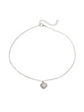 Rhinestone Edge Heart Pendant Necklace-Outfit