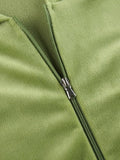 Velvet Zip Up Hoodie-Outfit