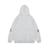 Fongt Star Paste Cloth Hoodie Autumn Loose Casual Couple Cardigan Coat-Outfit
