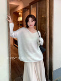 Fongt Xixi 13 Lines 2025 Autumn White Label In Temperament Elegant Mare Knit Sweater Sweater Female 25327