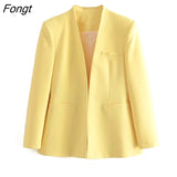 Spring Women's Solid Color Slim Simple Leisure Suit Coat Chic and Elegant Woman Jacket Women's Blazer Tailoring Blazer