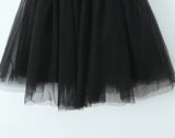 Black Mesh Frill Tulle Strap Mini Dress-Outfit