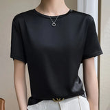 Fongt Summer Women's T-Shirt New Super Soft Bat Sleeve Simple Short-Sleeved Women's Top Bottom With Sleeveless Vest-Outfit