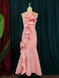 Fongt Birthday Party Dress Lotus Side Occasion Dance Show Back Sexy Sling Club Dress Long Dress