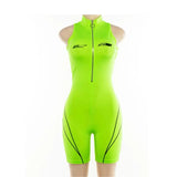 Playsuits sleeveless turtleneck zipper fly letter print patchwork bodysuit sporting skinny outfits 2020 tops