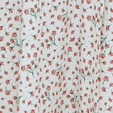 Floral Print Dress Sweet Square Neck Puff Sleeve Side Spilt Drawstring Maxi Dresses for Women Party Chic Casual