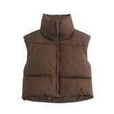 Fongt Color Women's Clothing 2025 Spring And Autumn 2025 New Cotton Vest Zippered Arma A8BS9263