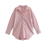 Fongt Street Fashion New Women's Clothing City Autumn Multi-Color V-Neck Casual Shirt