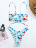 Tie Back Floral Print Bikini Set-Outfit