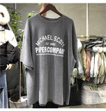 Fongt T-Shirt Female Ins Tide 2023 New Summer Korean Simple Letter Print Loose Students Show Thin
