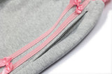Striped Side Bow Sweatpants-Outfit