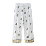 Spring Embroidered Cardigan Suit Jacket 4387182 Wide Leg Trousers 4387082-Outfit
