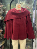 Fongt Women's Autumn New Asymmetric Scarf Short Loose Knit Coat