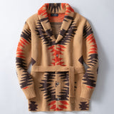 Fongt Men's Men's Vintage Heavy Industry Jacket Sweater Mid-Series Tie Tie Jacket