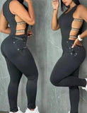 Fongt Summer New Women's Waist Slim Sexy Punk Slim Women's Hollow Out