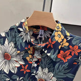 Fongt Short Sleeve Flower Shirt Men's Summer 2025 New Premium Sense Hawaiian Beach Half-Sleeved Shirt Youth Shirt