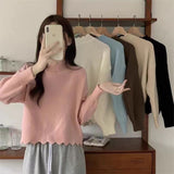 Color Retro Lazy Loose-Set Bottom Knitted Blouse 2024 Spring New Pullover Girl-Outfit