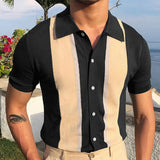 Fongt Men's Wear Clip-Colored T-Shirt Single-Dcupy Knitted Short-Sleeved POLO Shirt