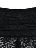 high rise flared trousers with lace