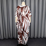 Fongt Printed Pantyhose Kit Rope Tie With Loose Blouse And Casual Broad Leg Pants Two-Piece Set