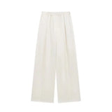 Fongt Summer New Women's Casual V-Neck Bow Tie And Suit Top Straight Trousers Set