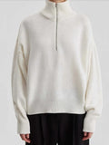Sweaters for Women 2023 Thickening Fashion Half High Collar Zipper Pullover Oversize Autumn/Winter Warm Women's