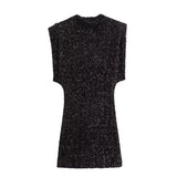 Fongt Multi-Color Round-Neck Sleeveless Dress Short Dress 2025 Spring New K41113