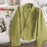 Fongt 2025 New Orange Short Blazer Women's Small Design Sense College Wind Commuting Suit Suit
