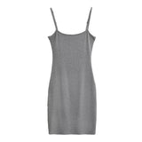 Trend Women's Solid Color Flat Thread Suspender Dress Summer New Elastic Bag Hip Skirt Short Skirt-Outfit