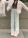 Puffer Thick Fleece Warm Pants-Outfit