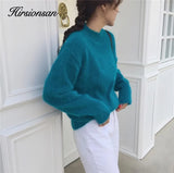 Cashmere Elegant Women Sweater 2020 New Korean Knitted Basic Pullovers Vintage Soft Female Jumper Imitation Mink