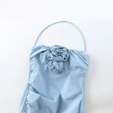 Summer Embossed Flower Dress Forked With Chest 3581880-Outfit