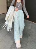 Puffer Thick Fleece Warm Pants-Outfit