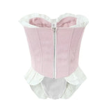 New Sexy, Sweet, Breast-Wiped Fish Bone Slim Blouse In Spring, French Skirt.-Outfit