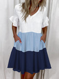 Ruffles Loose V-Neck
