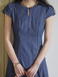 Fongt Red Design Sense Of A Small Gentle And Comfortable French Buckle Round Neck-Up Dress Temperament Thin Dress