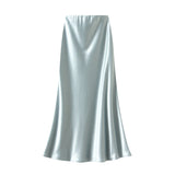 Fongt Temperament Pressure Folded Bare-Faced Fishtail Half-Dress Girl Spring Hanging Thin Bag-Butbice Long Dress 9836