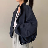 Versatile Drawstring Design Oversized Jacket-Outfit