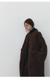 [Daihe] Winter New Leisure Round Collar Single-Breasted Teddy Fur A Body Long Plush Coat H7796-Outfit