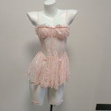 Fongt Pajamas Female Pure Desire Perspective 2025 New Summer Lace Pure Thin Small Breast Sling Cute Aja Skirt