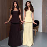 Fongt 2025 New Women's Breast-Wear Pure Color Half-Dress Temperament Fashion Suit