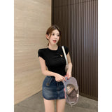 Price Early Summer Love Diary Ghost Horse Girl Very Special Love Hollow Thin Short-Sleeved Tee-Outfit