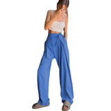 Loose Draggle-tail Trousers Straight High Waist