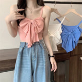 Bow Small Sling Vest Women Take Summer New Unique Sleeveless Sexy Hot Girl Wear Bottom
