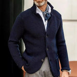 Fongt New Sweater Men's Casual Long Sleeve Solid Color Knit Sweater Men's