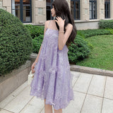 Fongt New Famous Yuan Jinfeng Small Skirt Three-Dimensional Flower Heavy Light Tud Diamond Hanging Neck Design Dress Dress Woman