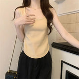 Temperament Fish Bone Vest Women's Summer New Slings Wearing French Slimming Inside And Fashionable Sleeveless Top